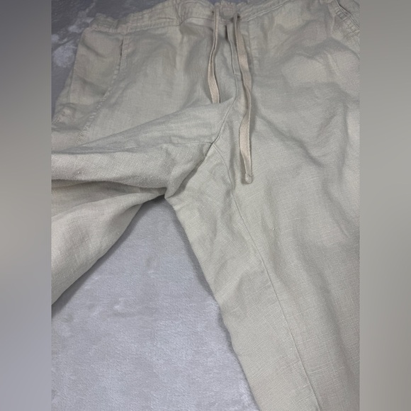 J.Jill Love Linen 100% Linen Cream Drawstring Wide Leg Casual Pants Size Medium - Picture 4 of 16